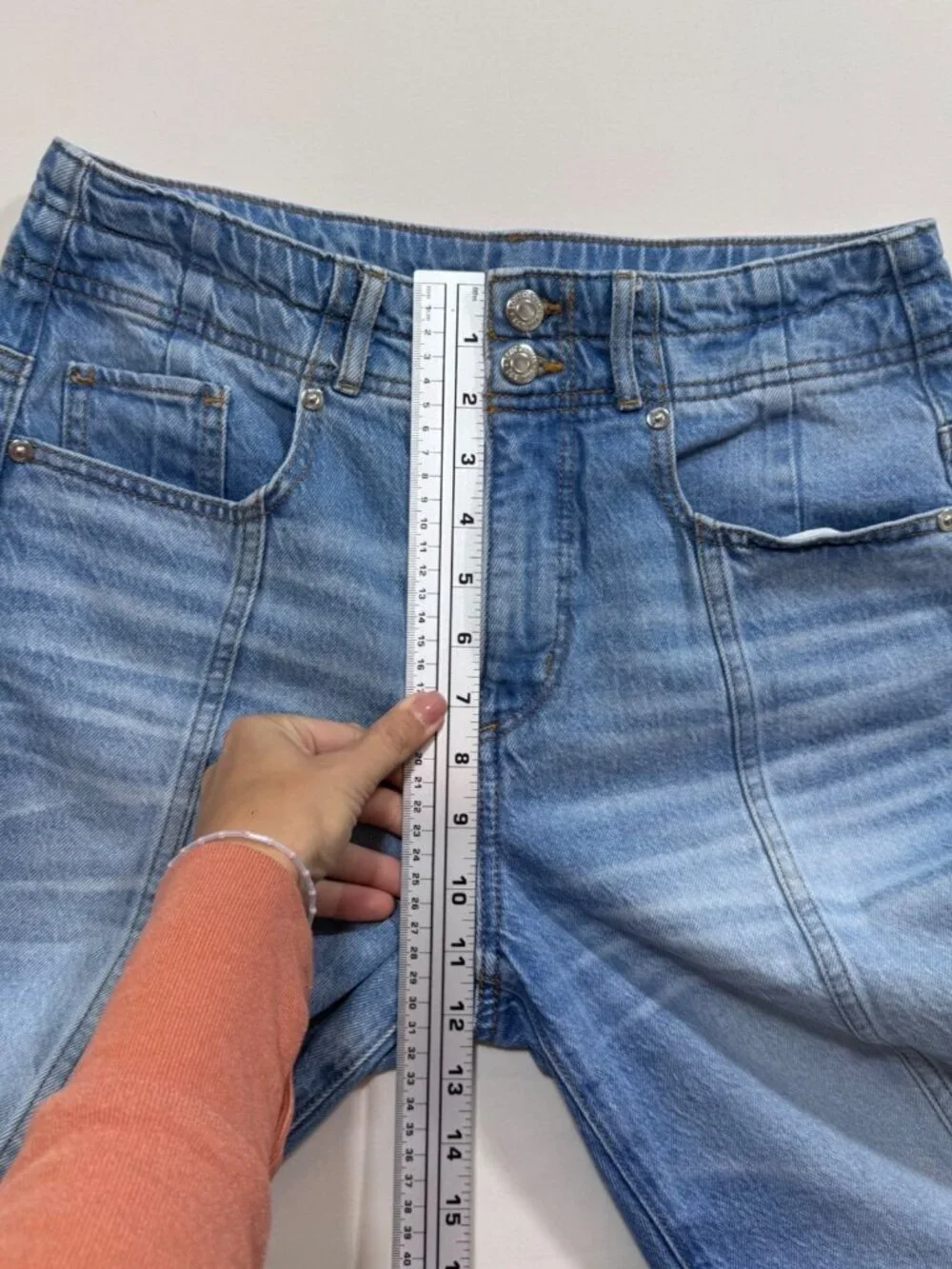 LOFT High Rise Wide Leg Jeans Front Seam Light Wash Women's 28 / 6 Casual Street